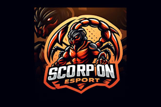 do creative scorpion esports mascot logo with source file