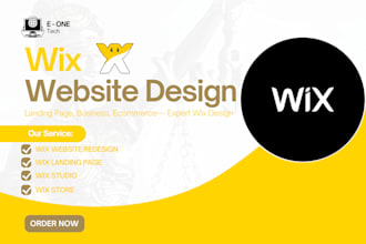 create wix landing page using wix studio, build wix online store, and webdesign