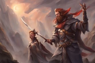 create a dnd art and d and d character for you