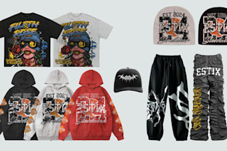 streetwear design or t shirt design for clothing