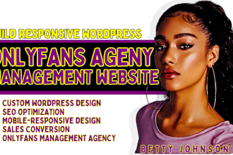 design wordpress onlyfans agency website, onlyfans management agency website