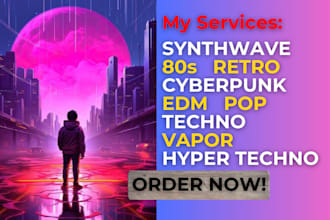 produce synthwave music, retro 80s soundtrack, arppegiated instrumentals
