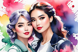 paint a portrait in my watercolor style