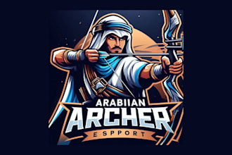 make a arabian archer esports mascot logo with any file