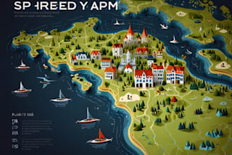 illustrate a creative vector map