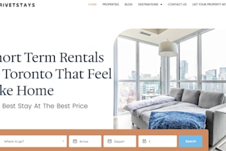 build short term rental website, vacation rental, hotel booking website, airbnb