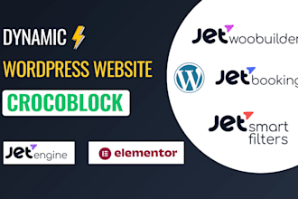build dynamic wordpress website using crocoblock, jet engine, elementor
