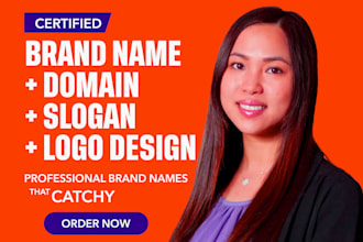 create catchy business names, logo design, slogan and web design for your brand