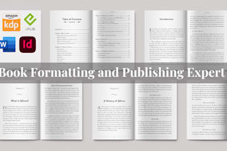 do book formatting, book layout design, kindle publishing epub paperback format