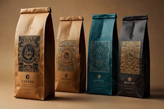 design coffee packaging, coffee bag , coffee label