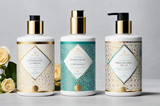 create a cosmetic label design and premium packaging design