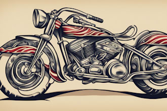 draw custom american traditional tattoo design for you