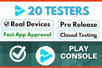 provide 20 USA device active testers for google play console