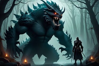 create monster, horror, or fantasy character illustration