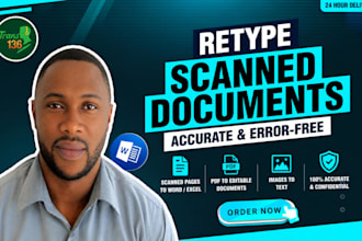 retype scanned documents, pdfs, and images to word