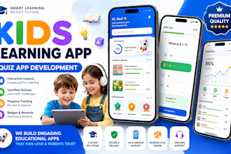 develop online course app, educational app, elearning, school, kids quiz app