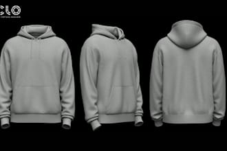 create 3d garment design in clo3d and marvelous designer, 3d apparel design