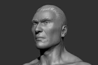 port 2d image to 3d idol for printing,portrait headbust,stl file,zbrush,halfbody