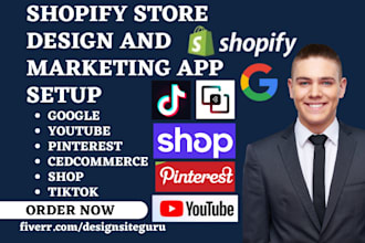 setup shopify marketplace google youtube pinterest cedcommerce shop tiktok