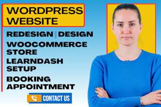 redesign wordpress learndash lms website bookly pro amelia woocommerce printify