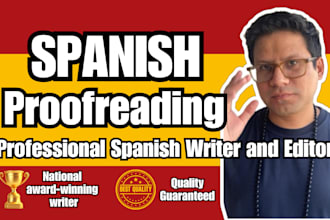 proofread and correct spanish texts as a professional writer