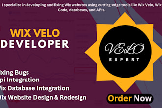 do wix velo, wix website design, wix velo code, bug fix, redesign wix, wix code