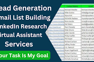 collect email address, website, phone number, data entry and lead generation