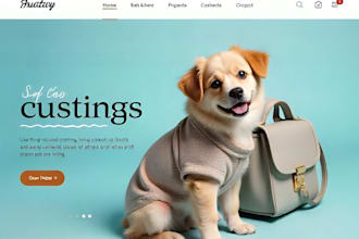 design shopify pet bag fashion store dropshipping website boutique clothing pod
