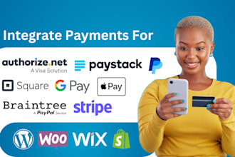 payment gateway integration API paypal stripe klarna with wordprress wix shopify
