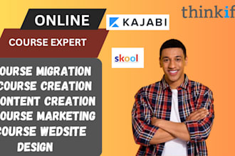 do online course creation upload to teachable thinkific skool kajabi podia
