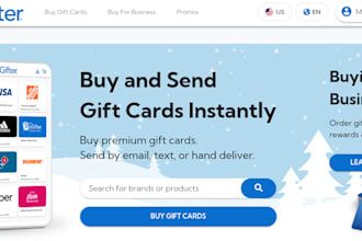 design shopify gift card store christmas gift box loyalty card gift card website