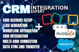 integrate CRM data, hubspot zoho salesforce odoo into your godaddy wix website