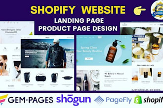 clone, revamp shopify store landing page design in replo, pagefly, or gempages
