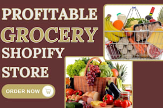 design grocery shopify store grocery website food dropshipping store brevages va