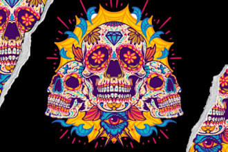 draw cool art of psychedelic, dark art, stoner illustration