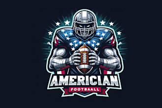 do american football esport mascot logo with my creativity