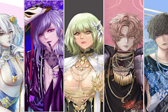 draw anime character illustration oc fan art and pfp for you
