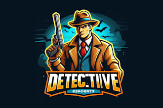 do detective esports mascot logo with free source file