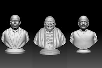 sculpting realistic 3d of faces, busts, and full characters for printing