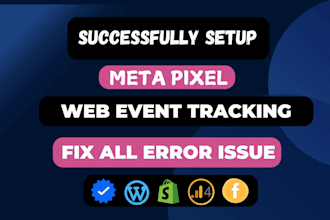 setup facebook meta pixel and web event tracking ur shopify,wordpress,wix store