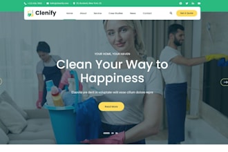 build office, create cleaning service website, house cleaning service website