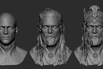 3d sculpture, 3d sculpting, 3d miniature for 3d printing, 3d character