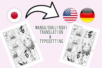translate typeset manga from japanese to english or german