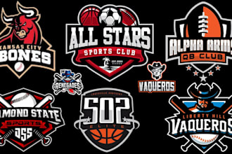 design basketball, football,  hockey sports team and parody