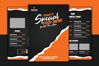 restaurant food service menu design