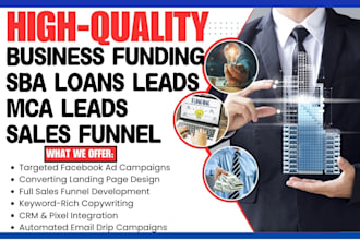 generate business funding leads sba loans leads merchant cash advance leads