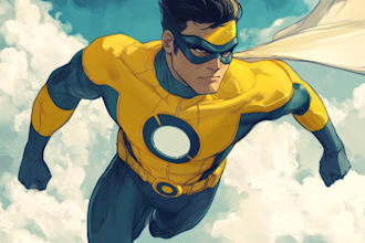 draw you as a superhero cartoon character