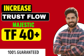 increase majestic trust flow tf 40 plus with permanent backlinks