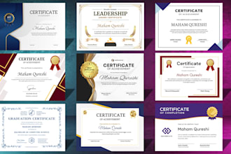 design unique certificate templates, award or diploma certificates in 24 hours
