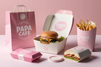 do premium restaurant branding food packaging  for cafe, restaurant business